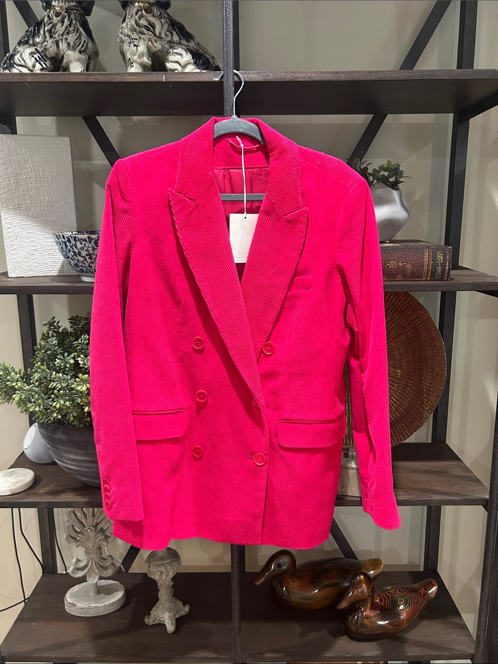 COS Hot Pink Double-Breasted Corduroy Blazer